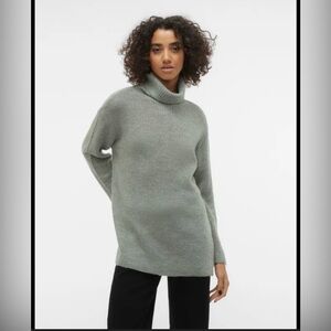 Well-Loved Vero Moda Cashmere-Like Cowl Neck Sweater, Mint Green, Large